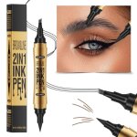 Gris - crayon  sourcils 3d tanche avec 4 pointes fourchues eyeliner 2 en 1crayon yeux multifonctionnel ...