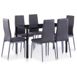 (gris)ensemble � d�ner (7 pi�ces) - singor - table � manger avec 6 chaises gris 259930
