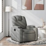 (gris)fauteuil individuel relax contemporain - signor - chaise inclinable ajustable gris fonc� tissu ...