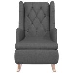 Gris fauteuil de relaxation - solomon - 1 place - chaise tv - avec pieds � bascule en bois dh�v�a gris ...