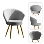 Gris fauteuil en velours ave dossier  coquillage rembourr chaise relax de salon et chambre fauteuil ...