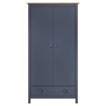 Gris garde - robe clarence armoire penderie pour chambre � 2 portes hill gris 89x50x170cm bois de pin ...