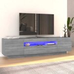 (gris)meuble tv - signor - table t�l�vision en bois avec lumi�res led sonoma gris 160x35x40 cm 922590 ...