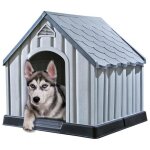 (gris)niche pour chiengrande maison de chiens gris 92x87x91 cm plastique 51545