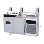 Gris sac de rangement de lit pour organisateur suspendu tissu oxford poche de rangement de chevet pour ...
