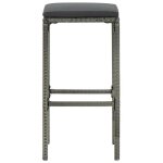 Gris tabourets de bar / de club avec coussins - loumei - [lot de 2] - pour 2 personnes - chaises de cuisine ...