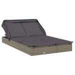 Gris transat?2 places)bain de soleil - pour vacances 2 personnes - avec toit pliable gris 213x118x97 ...