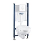Grohe solido set de bti - support cuvette bau ceramic et abattant softclose plaque de dclenchement ...