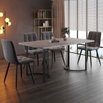 Groupe de salle � manger design moderne 140 � 80cm table � manger avec 4 chaises ensemble de table de ...