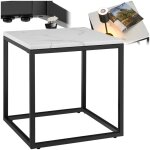 Gueridon - tectake - table dappoint en marbre alysia carr�e avec pieds r�glables en hauteur - noir / ...