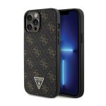 Guess 4g triangle metal logo - coque pour iphone 14 pro (noir)