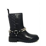 Bottes femme - guess - haddey - cuir - noir - talon bas