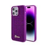 Coque guess disco metal script pour iphone 15 pro max - fuchsia
