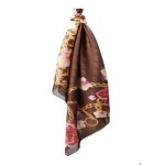 Guess charpe marron rose pour femme - foulard 120x120 brown multi 290616