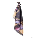 Guess charpe noir rose pour femme - foulard 120x120 black multi 290617