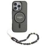 Guess iml glitter with pearl strap magsafe case for iphone 16 pro max 6. 9 black - guhmp16xhgcrelsk