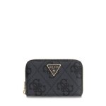 Guess laurel - portefeuille compact gris - noir - coal - logo so745914 - swso7459140 - clo
