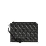 Guess milano - pochette plate avec dragonne noir - gris - coal - logo pmbalop5235 - dab