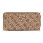 Guess porte - monnaie brun clair marron pour femme - laurel ii slg large zip around wallet l latte logo ...