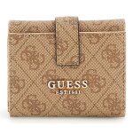 Guess porte - monnaie brun clair marron pour femme - laurel ii slg petite trifold wallet latte logo 310888 ...