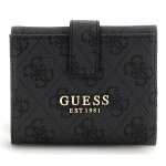 Guess porte - monnaie gris fonc noir pour femme - laurel ii slg petite trifold wallet coal logo 310890 ...