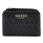 Guess porte - monnaie noir pour femme - betula logo zip around card case 301722