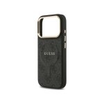 Guess pu leather 4g gold frame case with magsafe for iphone 17 pro 6. 3 black - guhmp17lp4msegck