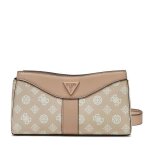 Guess sac � �paule bandouli�re beige blanc pour femme - dorys top zip crossbody bag sand logo 293255