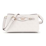 Guess sac � �paule bandouli�re blanc vieux rose pour femme - katya crossbody top zip white logo 311996 ...
