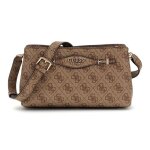 Guess sac  paule bandoulire brun clair marron pour femme - katya crossbody top zip latte logo 311256 ...