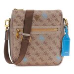Guess sac � �paule bandouli�re brun clair marron pour homme - milano crossbody bag 2 beige / blue 325121 ...