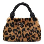 Guess sac � �paule bandouli�re brun clair noir pour femme - shaida top handle crossbody bag leopard 327339 ...
