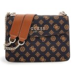 Sac  paule - guess - evelune convertible xbody flap - marron fonc - 100% polyurthane - 23x16x10 cm ...