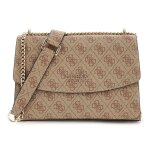 Guess sac � �paule brun clair marron pour femme - calista convertible xbody flap bag latte logo 309992 ...