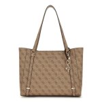 Sac  paule - guess - eco erica elite tote bag - marron clair - 100% polyurthane - zippe