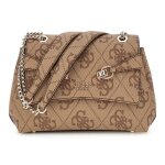 Guess sac � �paule brun clair marron pour femme - lorelei convertible xbody flap bag latte logo 300416 ...