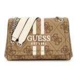 Guess sac � �paule brun clair marron pour femme - noelle ii convertible xbody flap bag latte logo 310897 ...