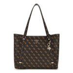 Sac � �paule - guess - eco erica elite tote bag - marron fonc� - 100% polyur�thane - zipp�e