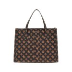 Guess sac  paule brun fonc brun clair pour femme - silvana two compartment tote mocha logo 291140