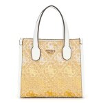 Guess sac � main beige blanc pour femme - silvana mini two compartment tote xs cornsilk logo 300403