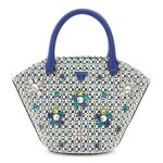 Guess sac � main beige vert pour femme - beauvoir mini tote sapphire multi 300635