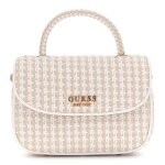 Guess sac � main blanc beige pour femme - mirema top handle flap bag white multi 311448
