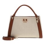 Guess sac � main cr�me marron pour femme - karnilla girlfriend satchel natural / cognac 333519