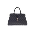 Guess sac � main gris fonc� noir pour femme - zamira luxury satchel coal logo 300551