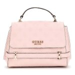 Guess sac � main rose pour femme - zarela top handle flap bag peony logo 296962