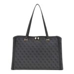 Guess sac shopper anthracite noir pour femme - orlina travel tote coal logo 291157