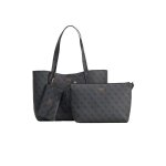 Guess sac shopper gris fonc� pour femme - brenton tote coal logo 296963