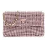 Guess sac de soire rose pour femme - zalina mini flap clutch bellarose 314445