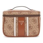 Guess trousse de maquillage brun clair marron pour femme - erenia toiletry train case latte logo 325035 ...