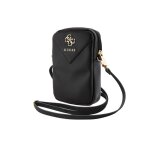 Sac pour tlphone - guess - zip triangle 4g - cuir cologique - noir - sangle rglable
